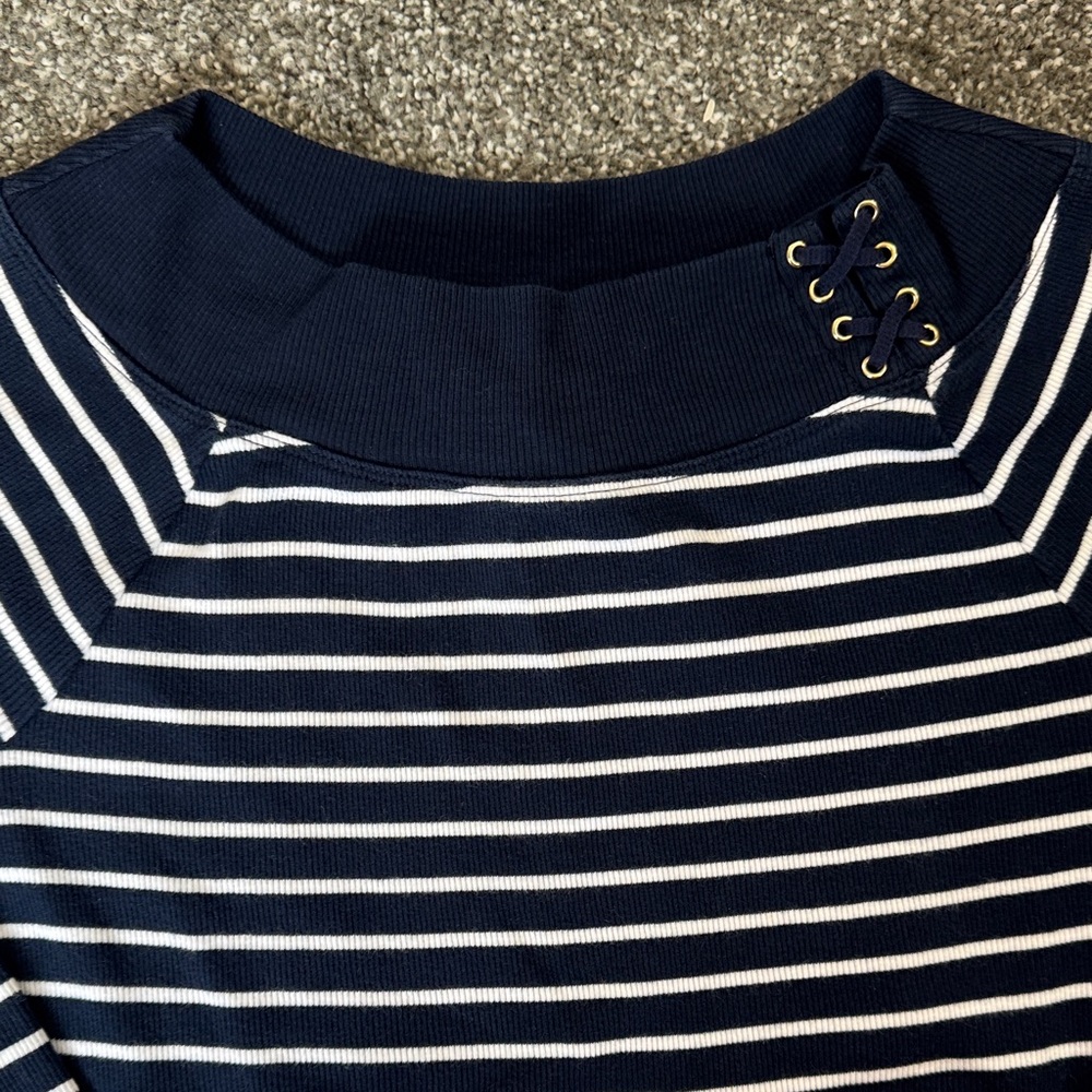 Lauren Ralph Lauren Navy Striped and Blue Tops size M and size S - Picture 4 of 14